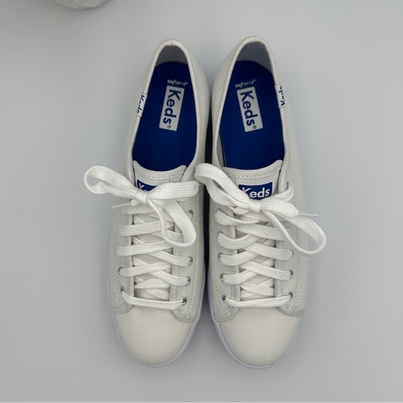 Keds Women’s Triple Kick Canvas White Lace Up Sneakers Shoes Size 8 - Picture 6 of 9